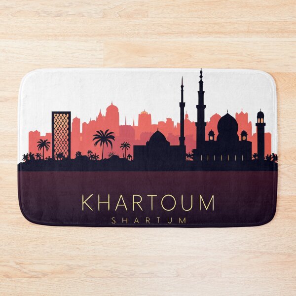 Item preview, Minimalist Khartoum Skyline Silhouette over Sunset Gradient – Modern Cityscape Art designed and sold by VividOrganica.