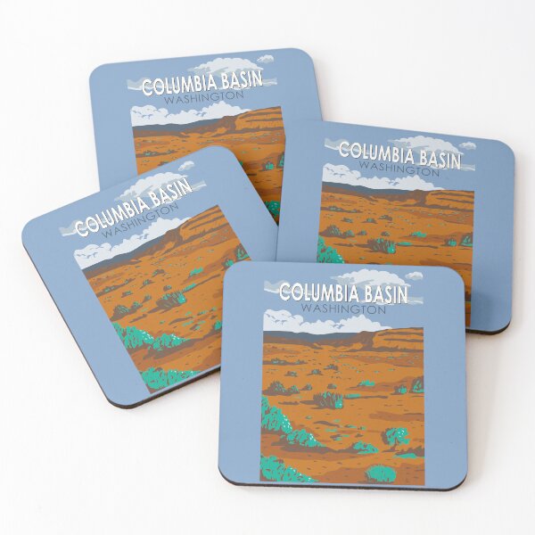 Item preview, Columbia Basin Desert Washington Illustration Travel Art Vintage designed and sold by KrisSidDesigns.