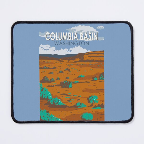 Item preview, Columbia Basin Desert Washington Illustration Travel Art Vintage designed and sold by KrisSidDesigns.