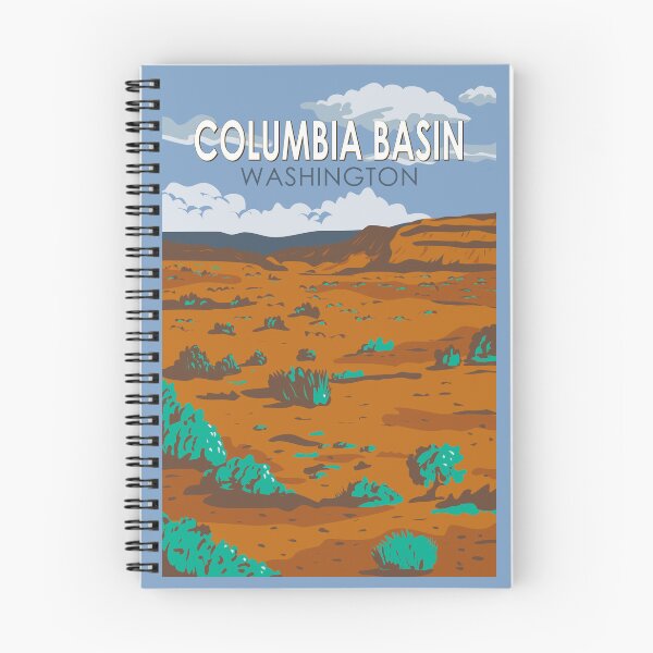 Item preview, Columbia Basin Desert Washington Illustration Travel Art Vintage designed and sold by KrisSidDesigns.