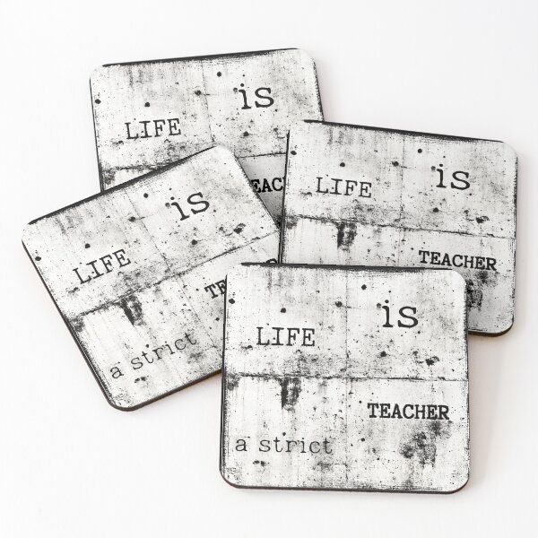 Item preview, Life is a strict teacher, black and white industrial style artwork designed and sold by silent-violin.