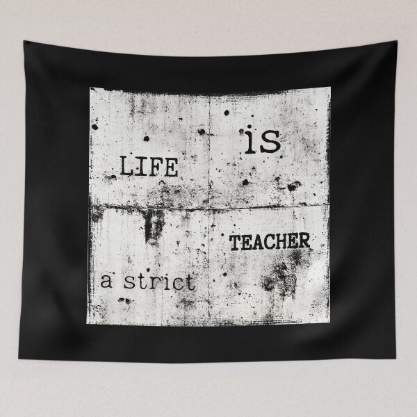 Item preview, Life is a strict teacher, black and white industrial style artwork designed and sold by silent-violin.
