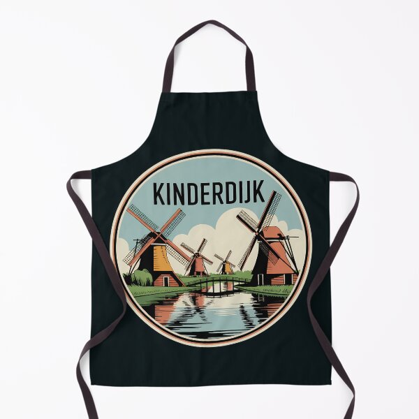 Item preview, Kinderdijk Windmills Netherlands Illustration Travel Art Badge designed and sold by KrisSidDesigns.