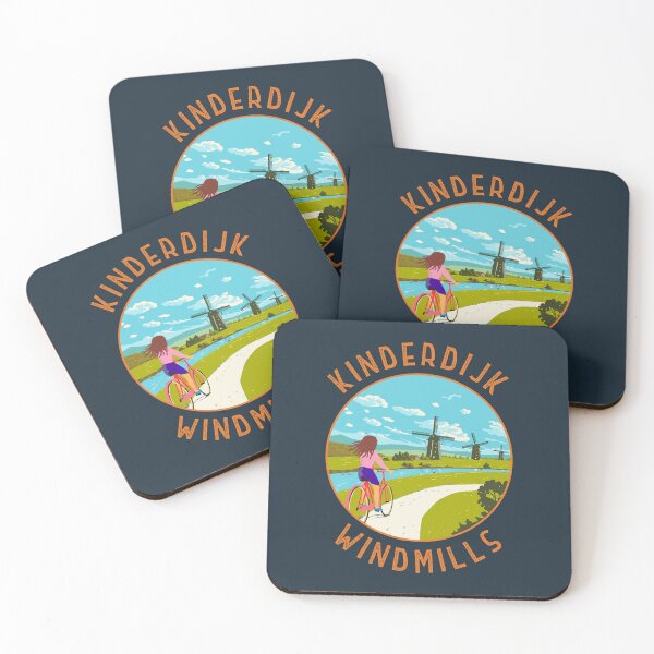 Item preview, Kinderdijk Windmills Netherlands Retro Distressed Circle designed and sold by KrisSidDesigns.