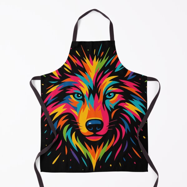 Artikelvorschau, Leuchtender Neon-Wolfskopf – Psychedelisches Pop-Art-Tierdesign entworfen und verkauft von alw951.