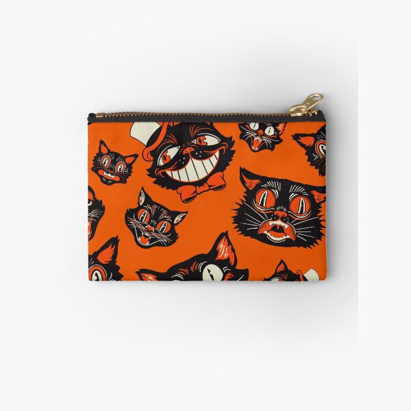 Item preview, CTKR Studio Retro Vintage Halloween Black Cat Faces Pattern - Orange Background designed and sold by ctkrstudio.