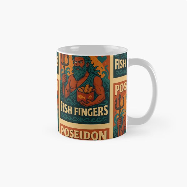 Item preview, Poseidon’s Fish Fingers – Sea God Snack Parody Label designed and sold by WhisperFrame.