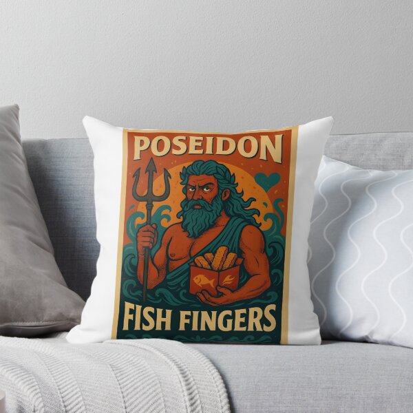 Item preview, Poseidon’s Fish Fingers – Sea God Snack Parody Label designed and sold by WhisperFrame.