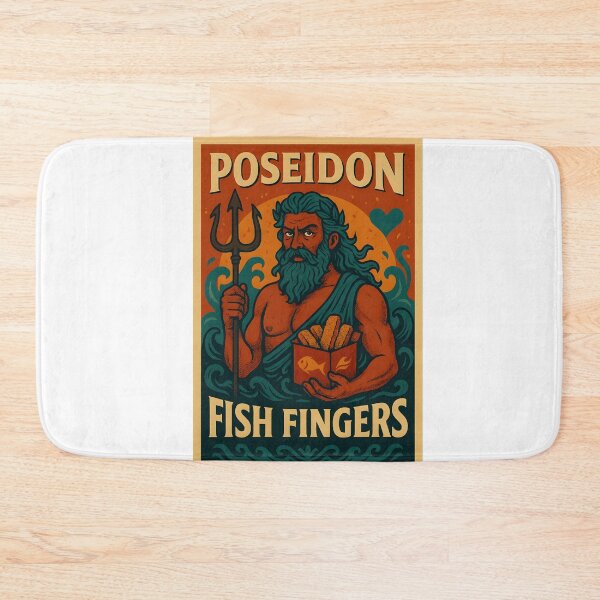 Item preview, Poseidon’s Fish Fingers – Sea God Snack Parody Label designed and sold by WhisperFrame.