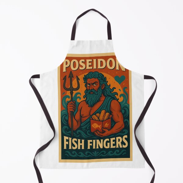 Item preview, Poseidon’s Fish Fingers – Sea God Snack Parody Label designed and sold by WhisperFrame.