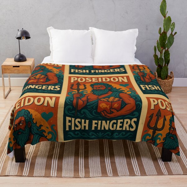 Item preview, Poseidon’s Fish Fingers – Sea God Snack Parody Label designed and sold by WhisperFrame.