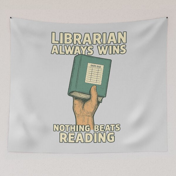 Item preview, Librarian Always Wins – Vintage Library Poster designed and sold by I AM BRO.