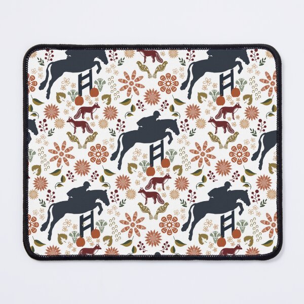 Item preview, Autumn Folk Art Horses with Pumpkins Berries and Flowers-Rustic Fall Pattern designed and sold by Christina Anderson.