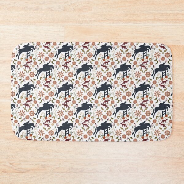 Item preview, Autumn Folk Art Horses with Pumpkins Berries and Flowers-Rustic Fall Pattern designed and sold by Christina Anderson.