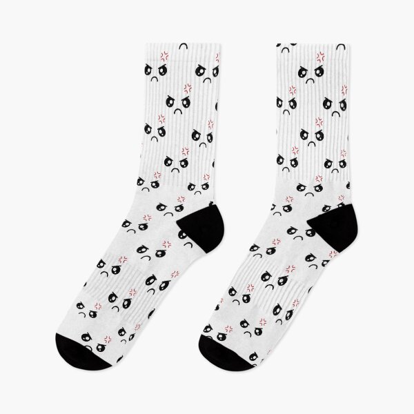 Item preview, Cute kawaii angry face pattern designed and sold by BlushyPrint.