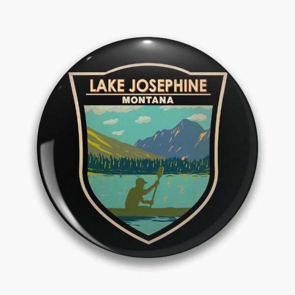 Item preview, Lake Josephine Montana Travel Art Badge designed and sold by KrisSidDesigns.