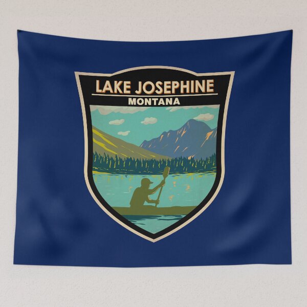 Item preview, Lake Josephine Montana Travel Art Badge designed and sold by KrisSidDesigns.