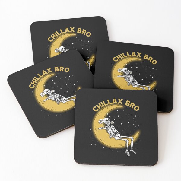 Item preview, Chillax Bro Skeleton on the Moon - Funny Retro Design designed and sold by Colorful-Garden.