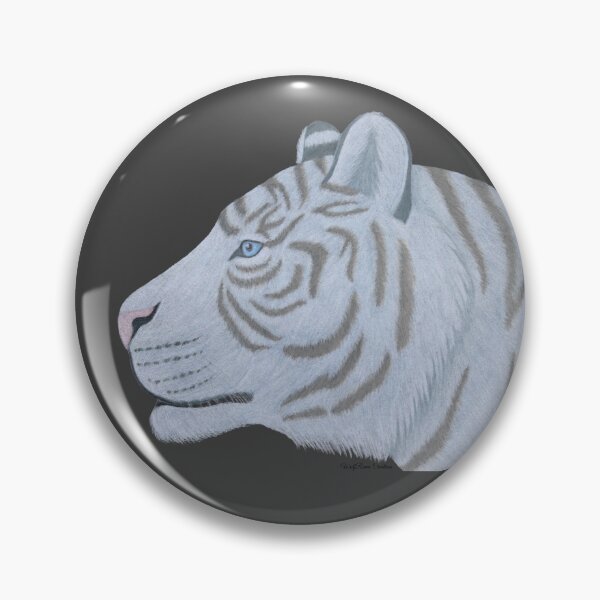 Item preview, White tiger portrait in colored pencil designed and sold by WolfRaven Creations.