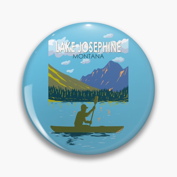 Item preview, Lake Josephine Montana Illustration Travel Art Vintage designed and sold by KrisSidDesigns.
