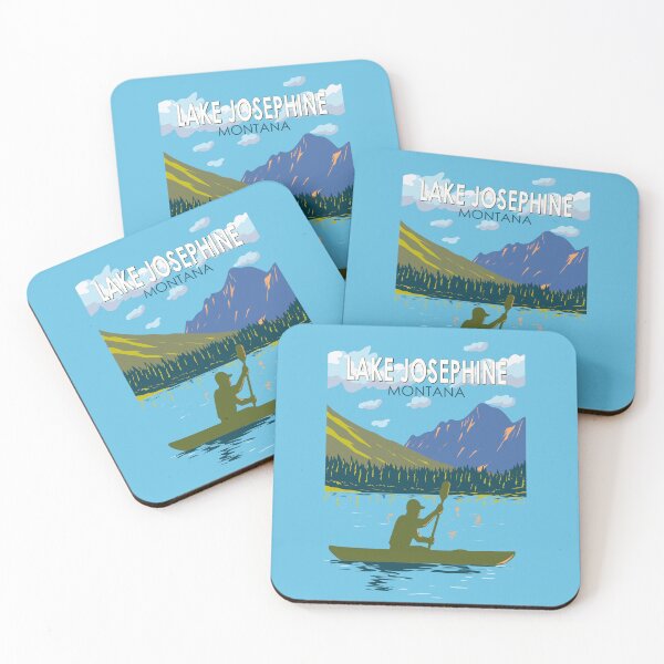 Item preview, Lake Josephine Montana Illustration Travel Art Vintage designed and sold by KrisSidDesigns.