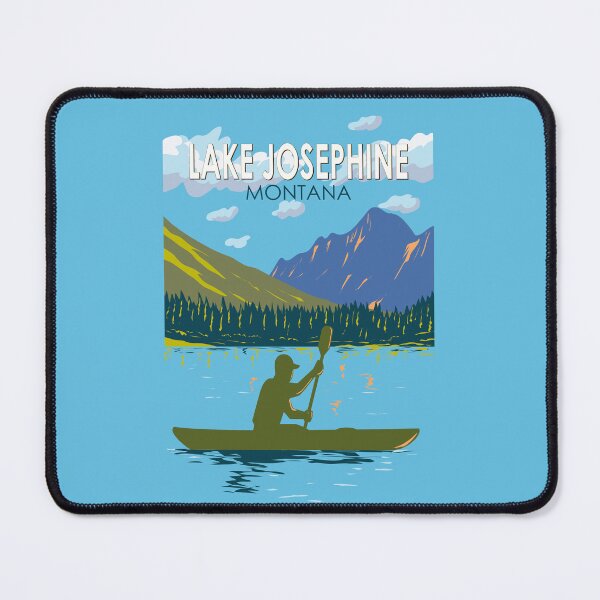 Item preview, Lake Josephine Montana Illustration Travel Art Vintage designed and sold by KrisSidDesigns.