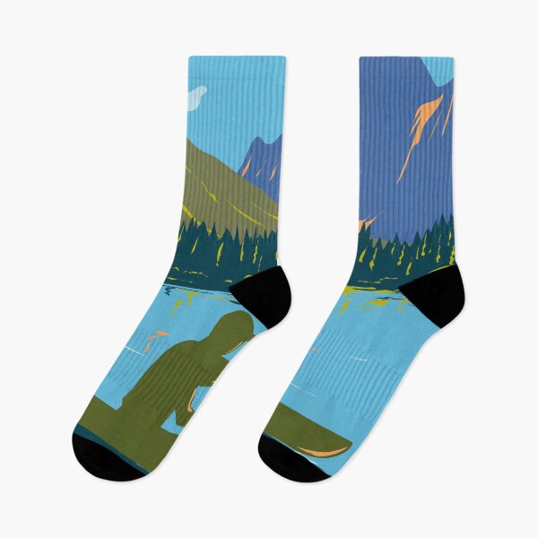 Item preview, Lake Josephine Montana Illustration Travel Art Vintage designed and sold by KrisSidDesigns.