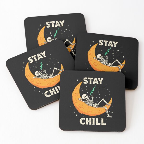Item preview, Chillax Bro Skeleton on the Moon - Funny Retro Design designed and sold by Colorful-Garden.