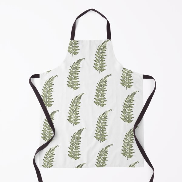 Item preview, Detailed botanical illustration of a green fern leaf on a dark background. designed and sold by Grin Katalina Floral Patterns & Cozy Art.