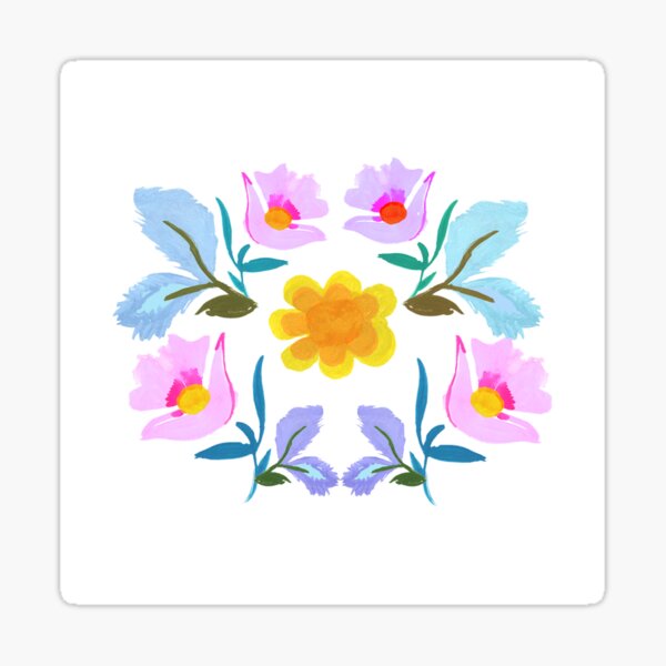 Watercolour flowers filled with Joy Sticker