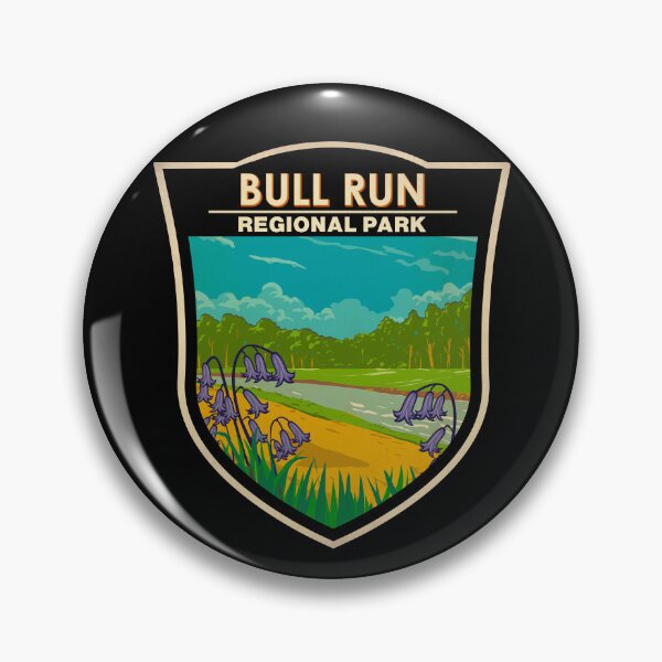 Item preview, Bull Run Regional Park Virginia Illustration Travel Art Badge designed and sold by KrisSidDesigns.