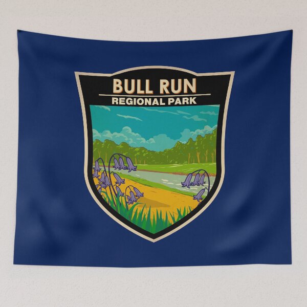 Item preview, Bull Run Regional Park Virginia Illustration Travel Art Badge designed and sold by KrisSidDesigns.
