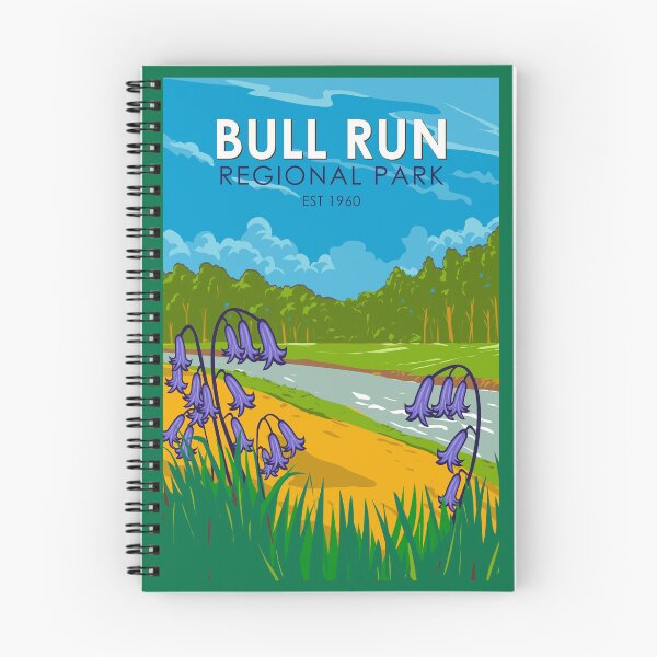 Item preview, Bull Run Regional Park Illustration Travel Art Vintage designed and sold by KrisSidDesigns.