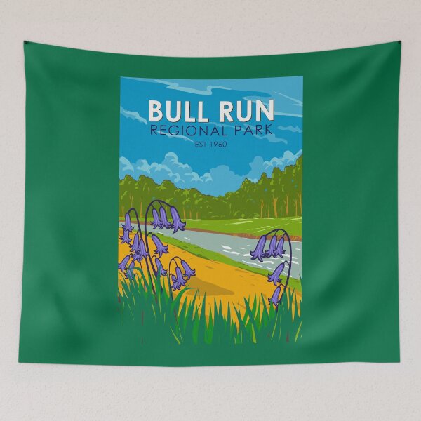 Item preview, Bull Run Regional Park Illustration Travel Art Vintage designed and sold by KrisSidDesigns.