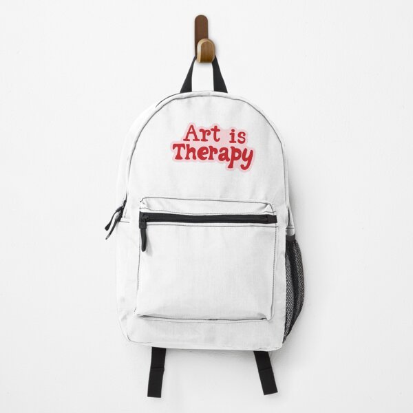 Item preview, Art is Therapy – Red Hand Lettered Quote designed and sold by KaosK.