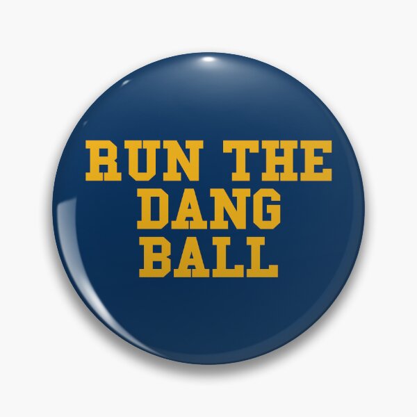 Artikelvorschau, Run the Dang Ball Gold auf Blau entworfen und verkauft von rachelhull.