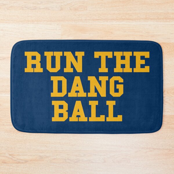 Item preview, Run the Dang Ball Gold on Blue designed and sold by rachelhull.
