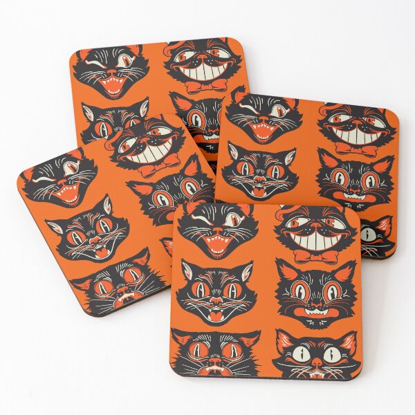 Item preview, CTKR Studio Retro Style Vintage Inspired Halloween Black Cat by Face Collection designed and sold by ctkrstudio.