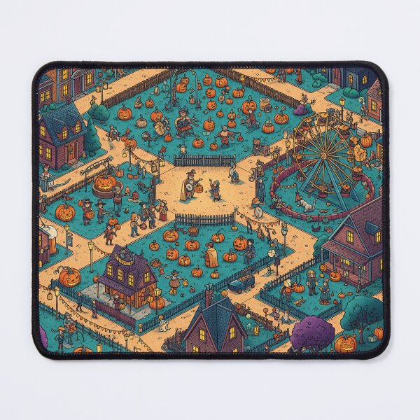 Item preview, Halloween Town Isometric Map designed and sold by Teequeque.