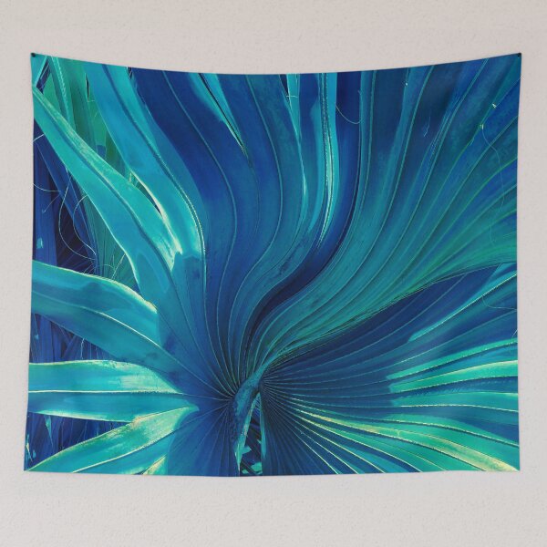 Item preview, Exotic Blue Green Palm Leaf Contemporary Abstract Art  designed and sold by DEC02.