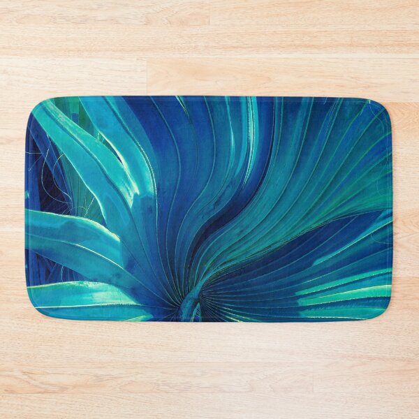 Item preview, Exotic Blue Green Palm Leaf Contemporary Abstract Art  designed and sold by DEC02.