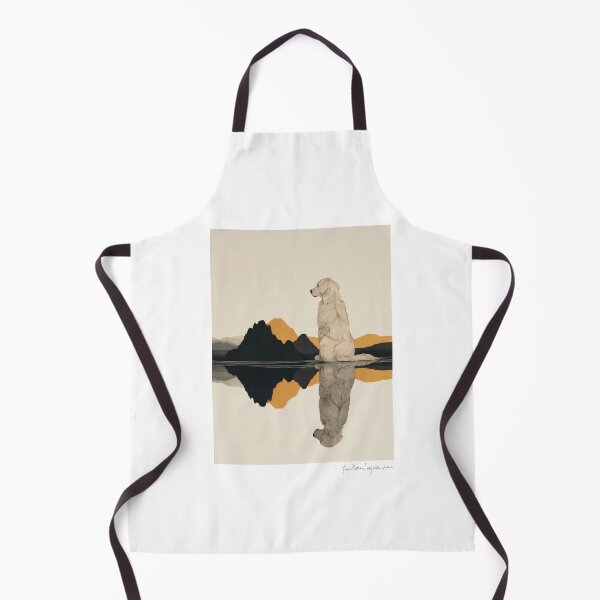 Item preview, Dog, lake and mountains_Black grey ocher designed and sold by Karen Lee J.