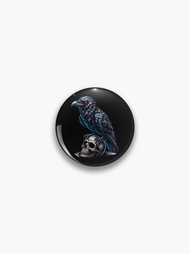 Thumbnail 1 von 3, Button, Gruseliger Horror Rabe designt und verkauft von ReneMM.