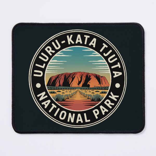 Item preview, Uluru Kata Tjuta National Park Illustration Travel Art Badge designed and sold by KrisSidDesigns.