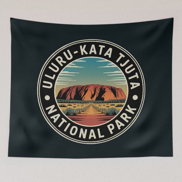 Item preview, Uluru Kata Tjuta National Park Illustration Travel Art Badge designed and sold by KrisSidDesigns.
