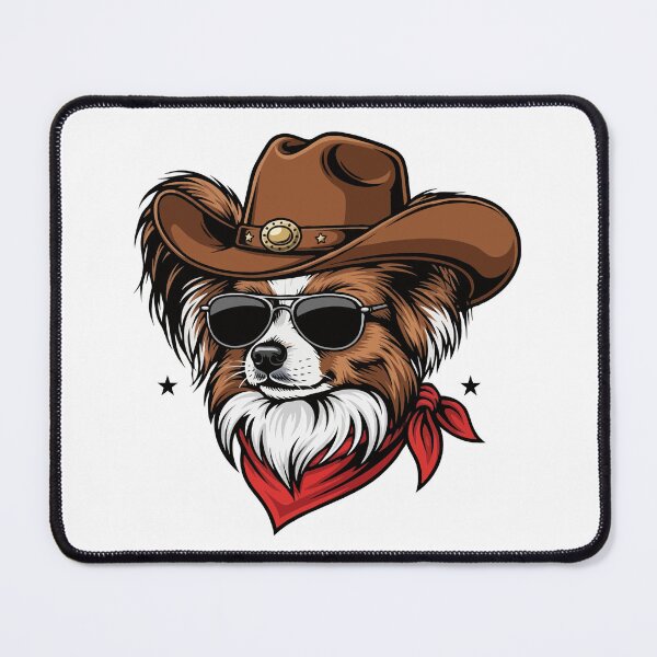 Item preview, Western Papillon – Cute Cowboy Dog designed and sold by The Real Life Symphony.