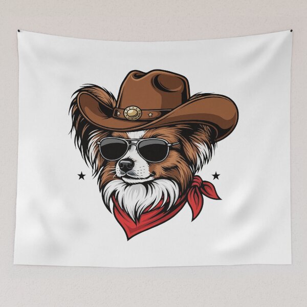 Item preview, Western Papillon – Cute Cowboy Dog designed and sold by The Real Life Symphony.