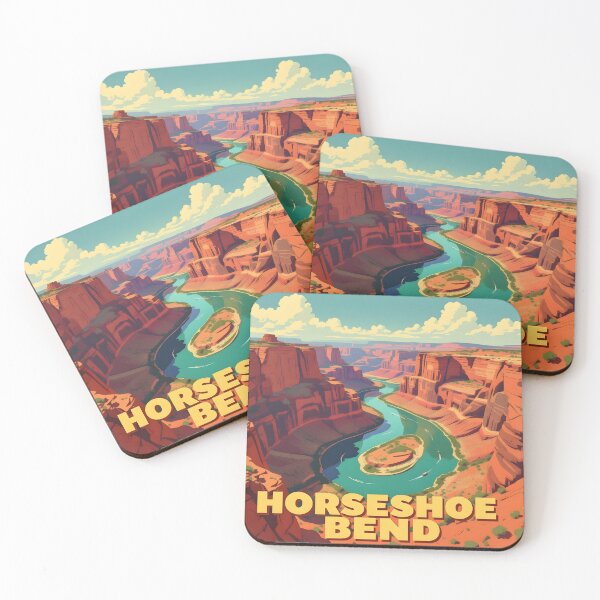 Item preview, Horseshoe Bend: Vintage-Style Painterly Travel Poster designed and sold by LSVart.