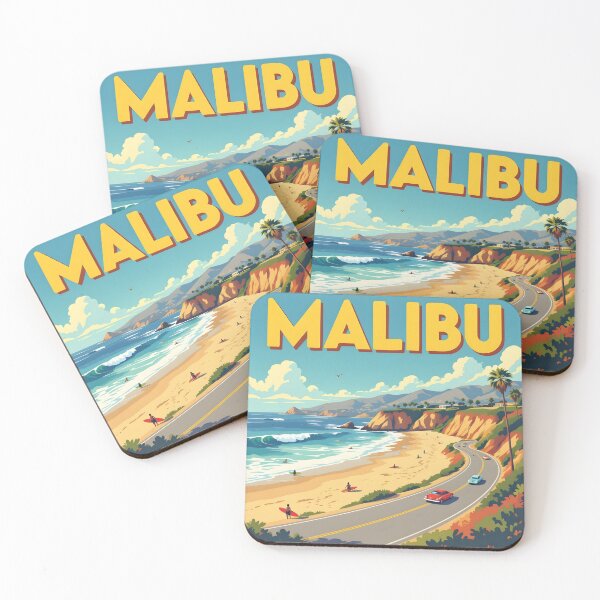 Item preview, Malibu, California: Vintage-Style Painterly Travel Poster designed and sold by LSVart.