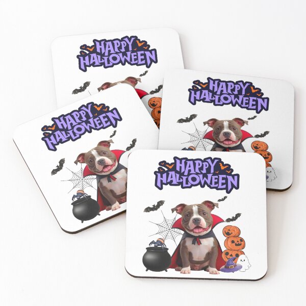 Item preview, Pitbull Puppy Dracula Halloween Design | Cute Spooky Dog with Festive Decorations designed and sold by Fredster1966.